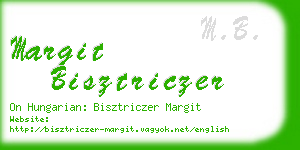 margit bisztriczer business card